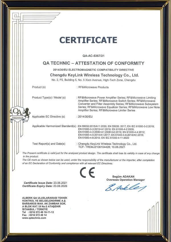 Keylink CE Certification